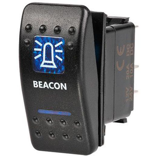 Narva Rocker Switch Beacon 12V Blue LED 63147BL