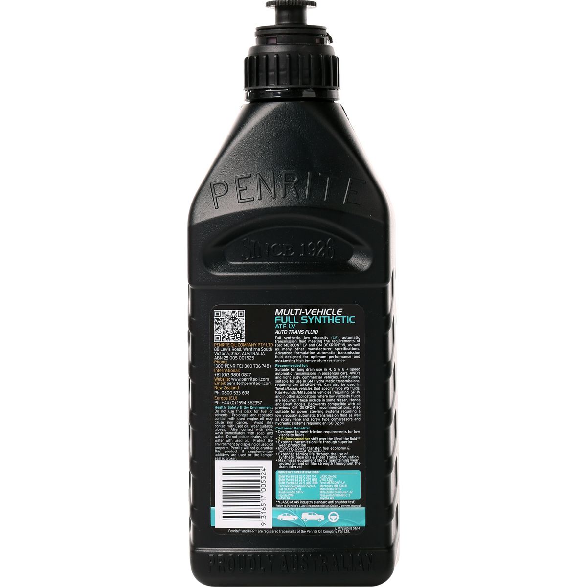 Penrite ATF LV Multi Vehicle Auto Trans Fluid Full-Syn 1L ATFLV001