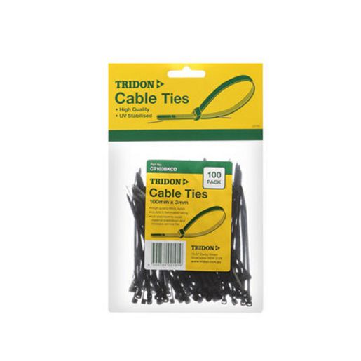 Tridon Cable Tie Black 100X3mm 100 Pack CT103BKCD
