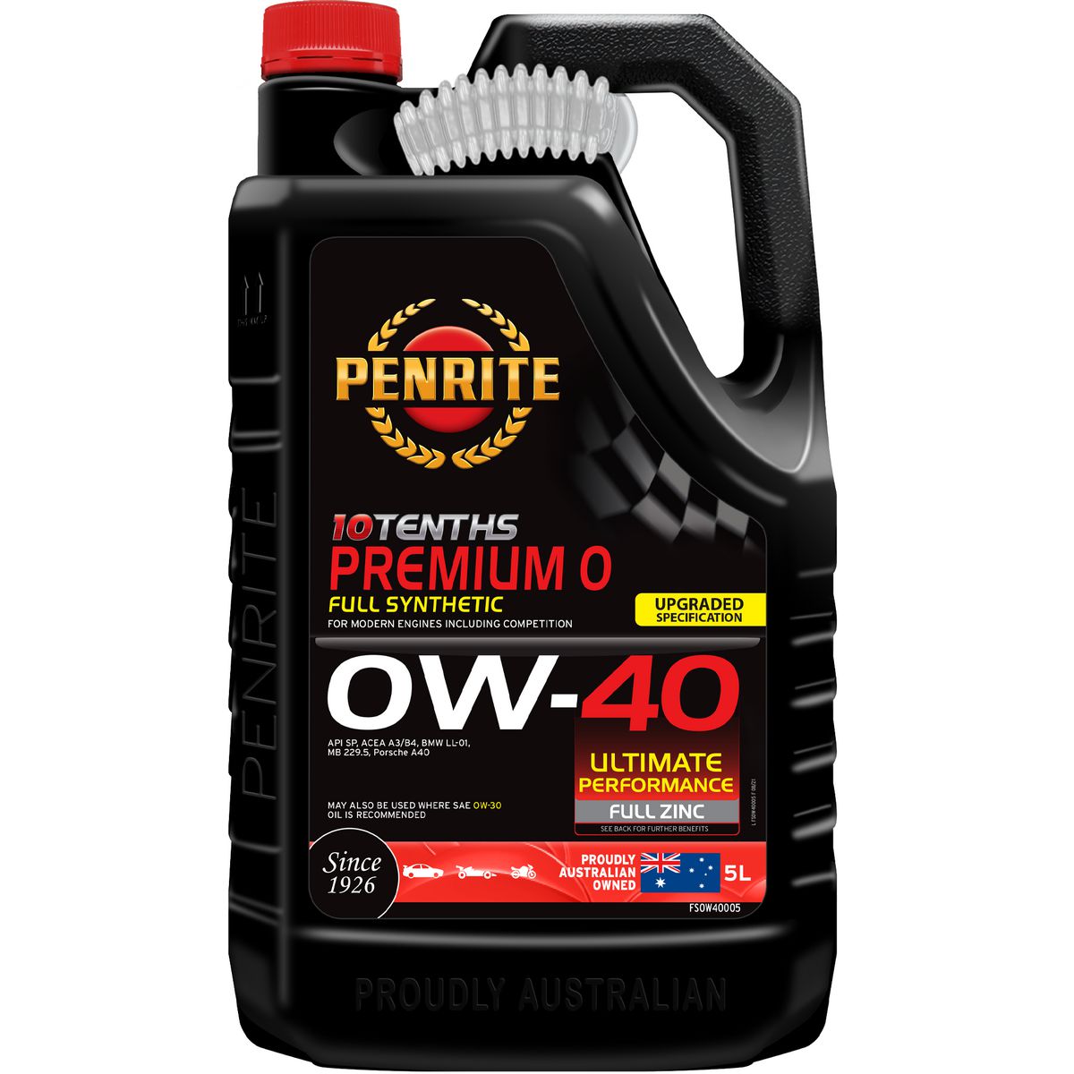 Penrite 10 Tenths Premium 0W-40 Engine Oil 5L