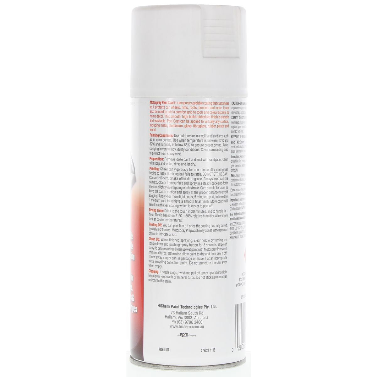 Motospray Peel Coat Spray Matt White 312G RO 279172