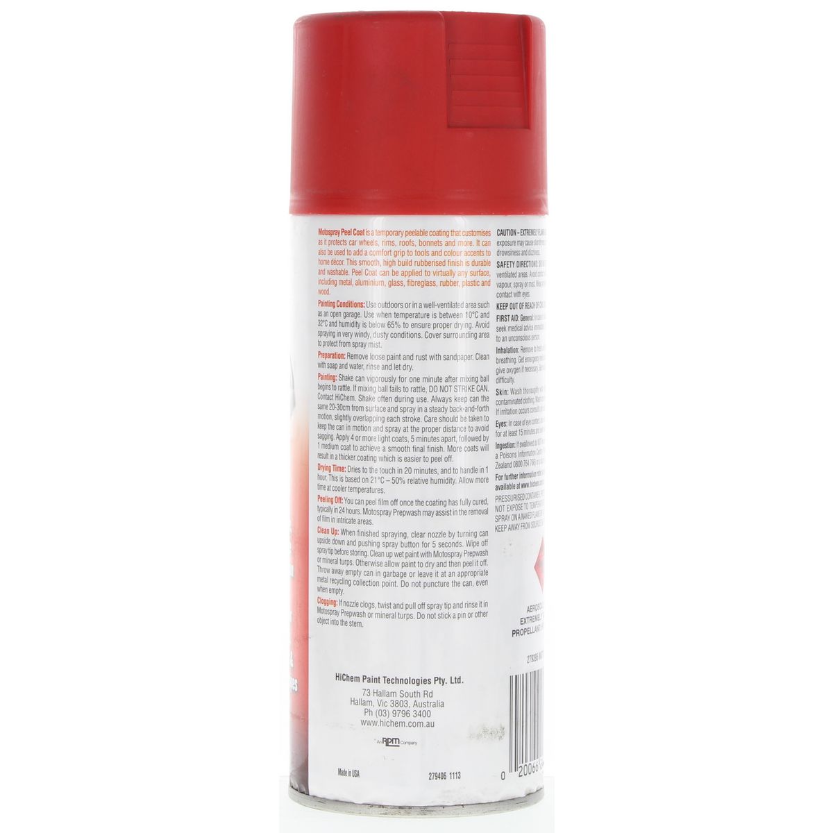 Motospray Peel Coat Spray Matt Red 312G RO 279395