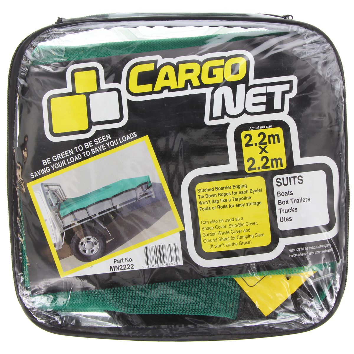 Coverall Cargo Mesh Net 2.2x2.2M Green MN2222
