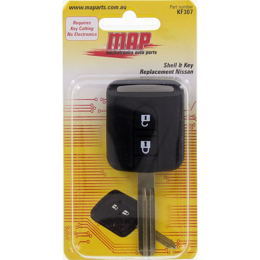 MAP Car Remote Shell & Key (2 Button) fits Nissan KF307