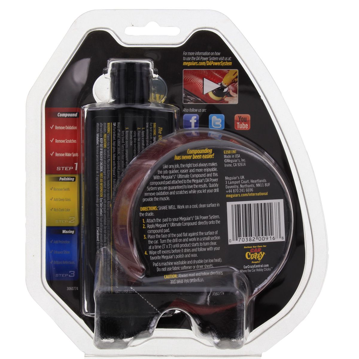Meguiars Dual Action Ultimate Compound Power Pack G3501INT