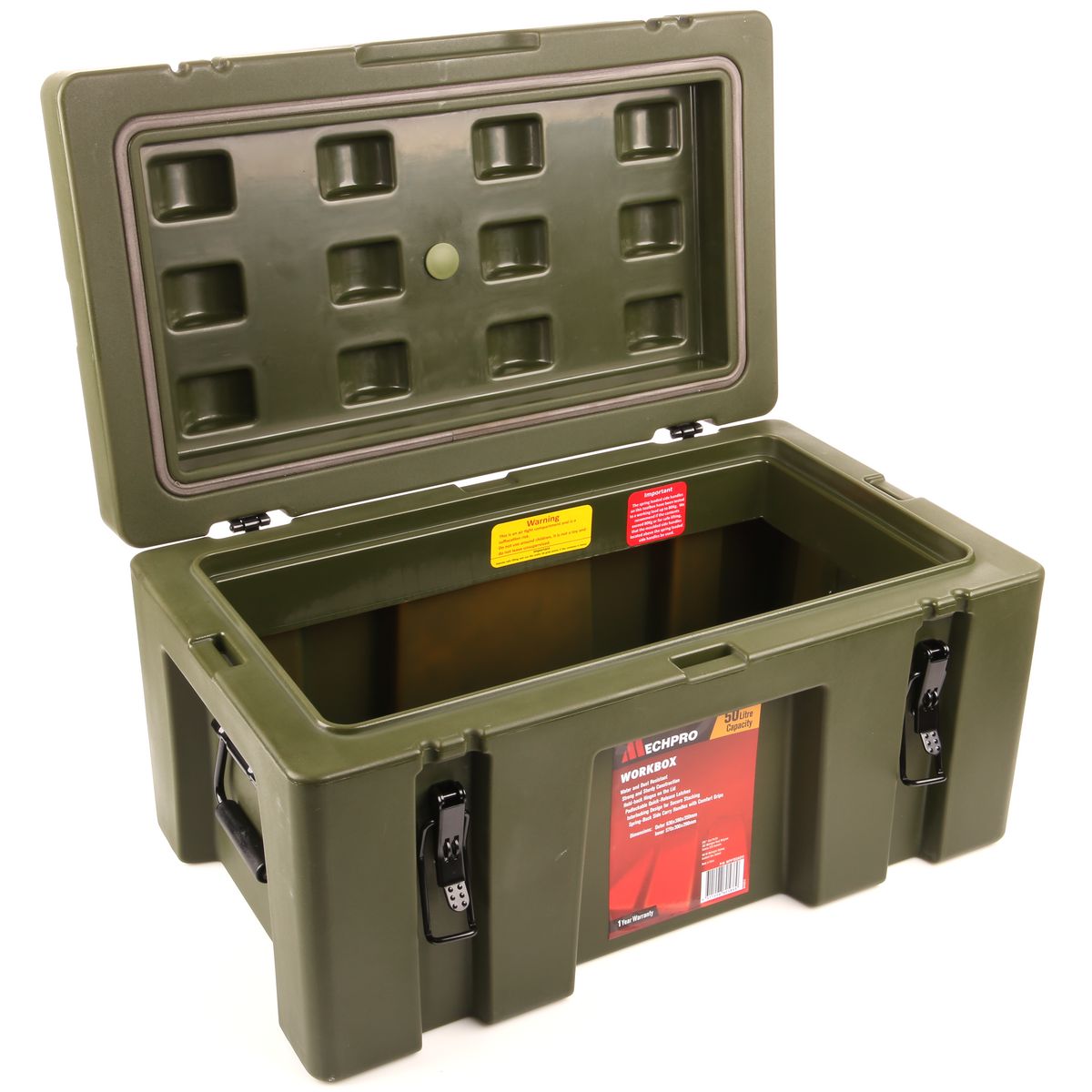 Mechpro Plastic Toolbox Army Green 50Ltr - Mpptbsagv2 MPPTBSAGV2