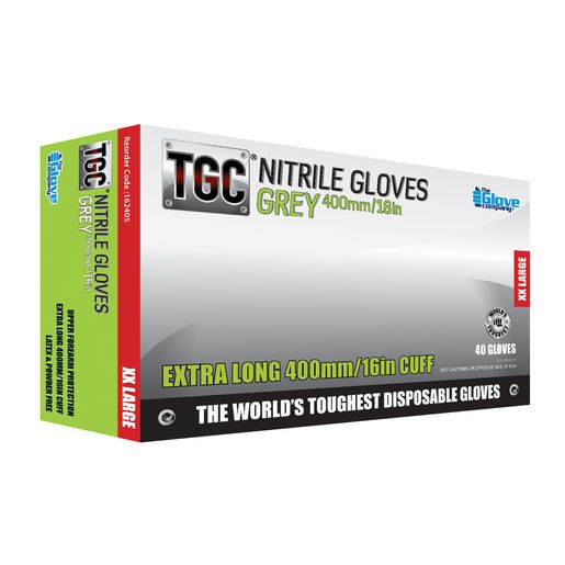 The Glove Company TGC Gloves Grey Nitrle 400mm XXL 40Pk 162405