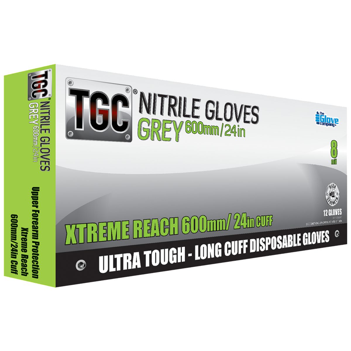 The Glove Company TGC Gloves Grey Nitrile 600mm XL 12Pk 162604