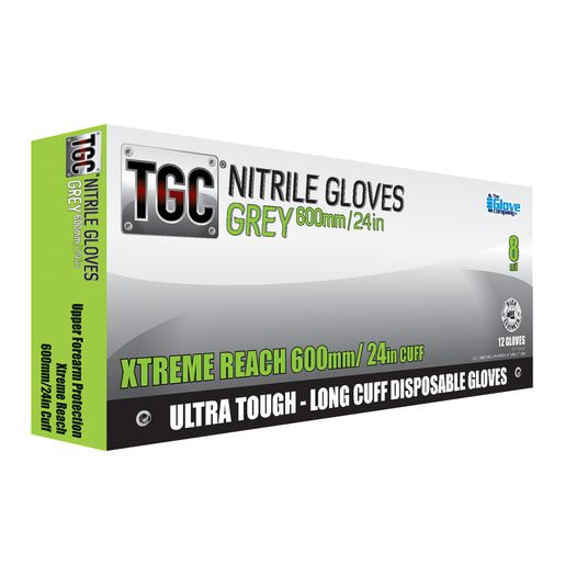 The Glove Company TGC Gloves Grey Nitrile 600mm XL 12Pk 162604