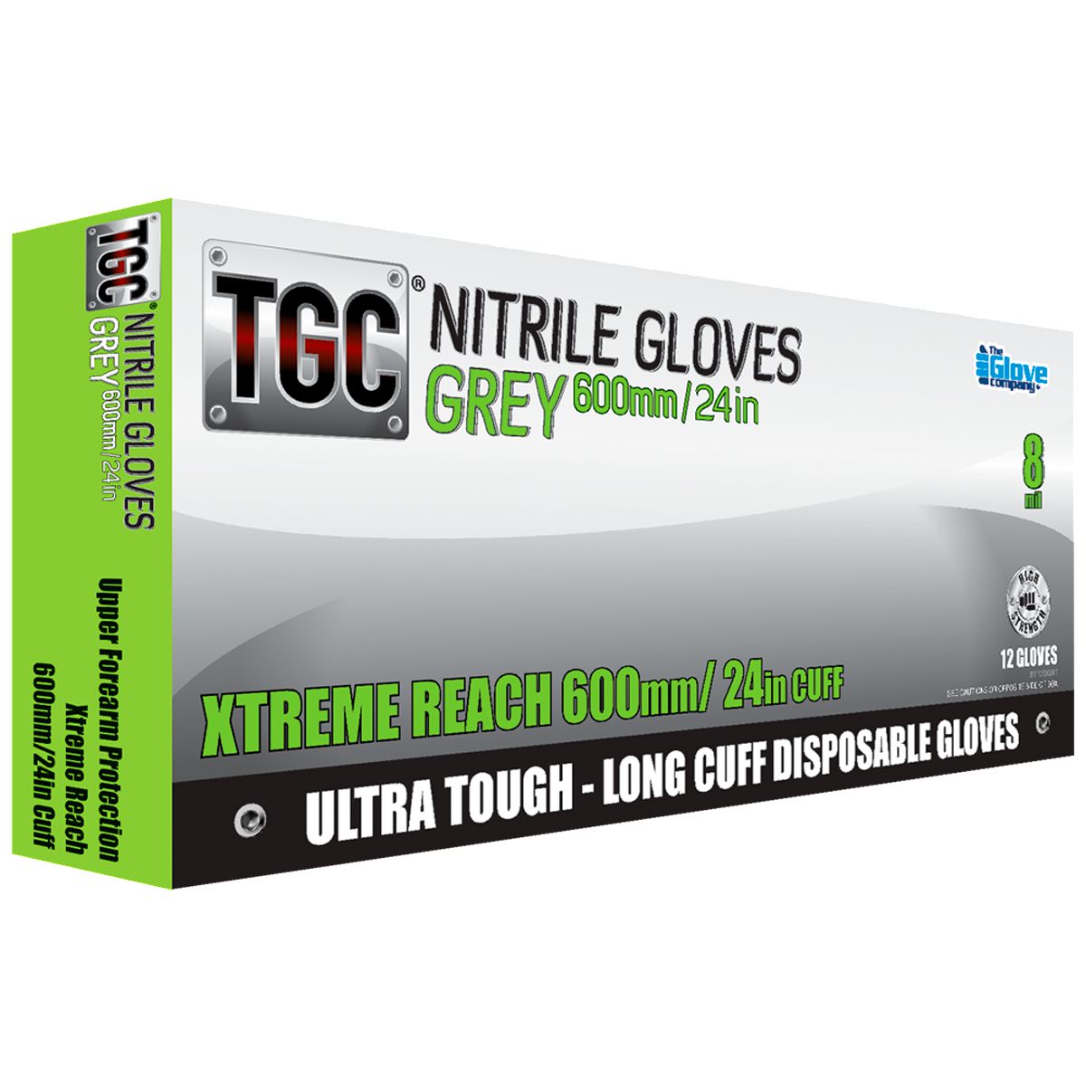 The Glove Company TGC Gloves Grey Nitrile 600mm XXL 12Pk 162605
