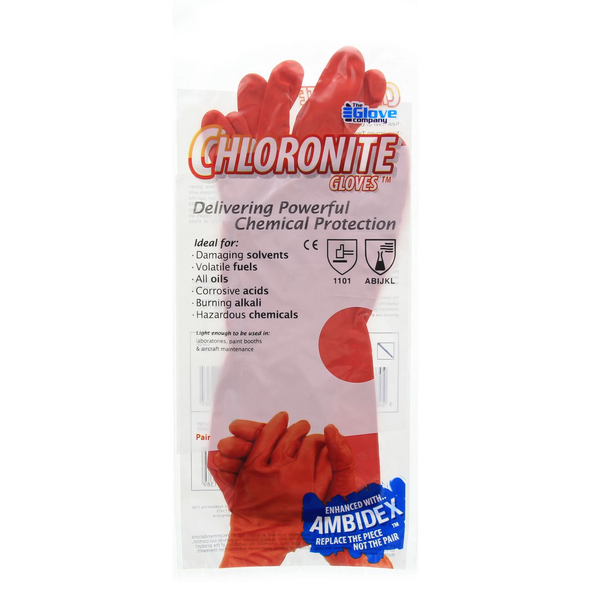 Chloronite Chemical Gloves Red Medium 1-Pair 440602