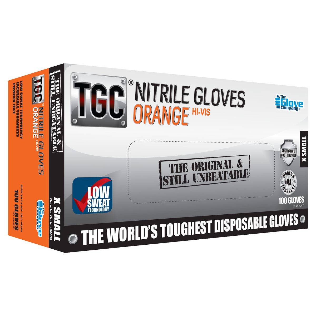 The Glove Company TGC Gloves Orange Nitrile XS 100Pk 160030