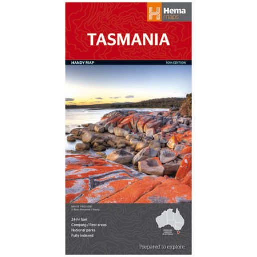 HEMA Maps Tasmania Handy Map 10th Edition 9781865009858