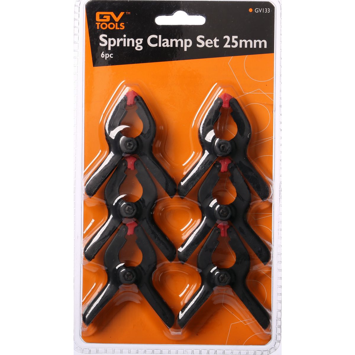 GV Tools Spring Clamp Set 6 Piece 25mm GV133