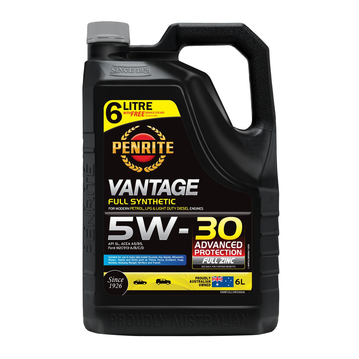 Penrite Vantage Full Synthetic 5W-30 Engine Oil 6L