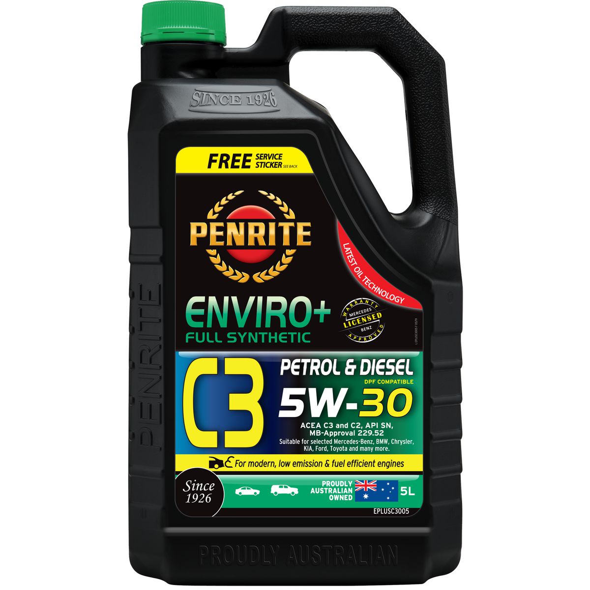 Penrite Enviro+ C3 5W-30 Engine Oil 5L