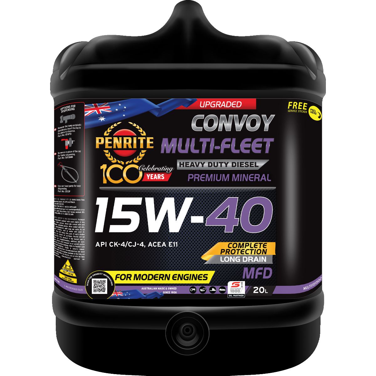Penrite Multifleet Diesel Engine Oil 15W-40 20 Litre MULTIFD15020