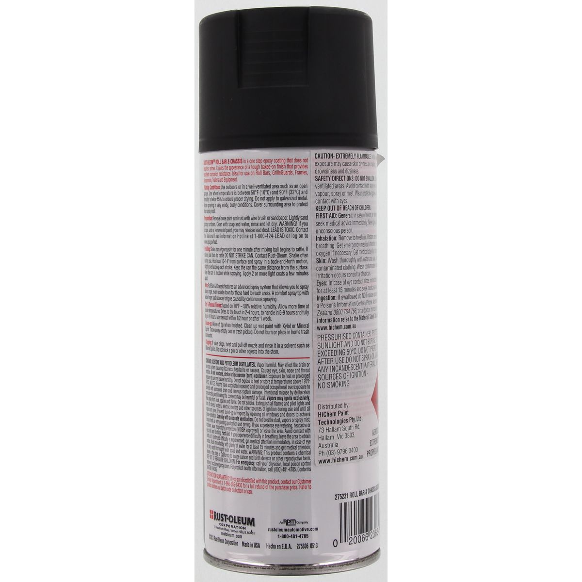 Rust-Oleum Rollbar & Chassis Paint 312G Satin Black RO 275231