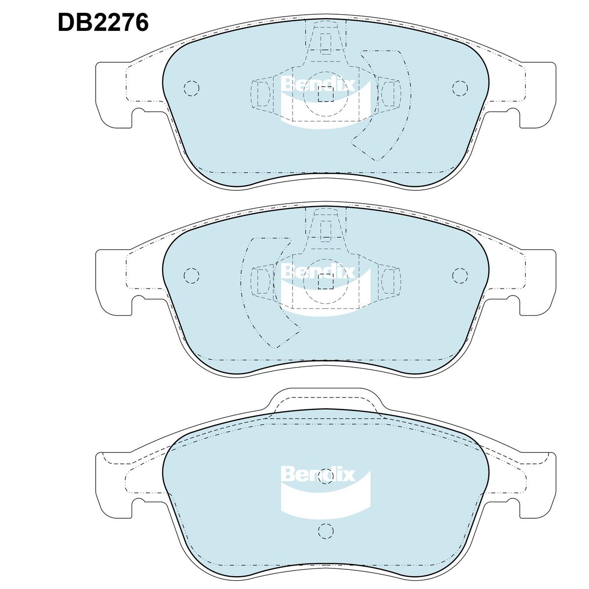 Bendix EURO Brake Pad Set Front DB2276 EURO+
