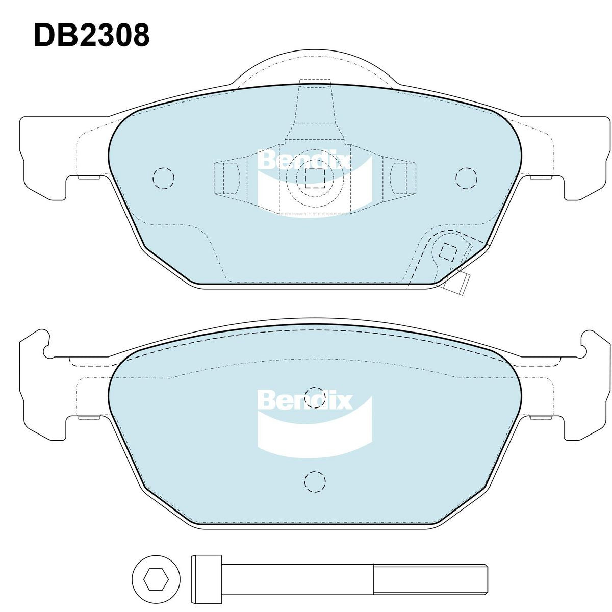 Bendix General CT Brake Pad Set Front DB2308 GCT