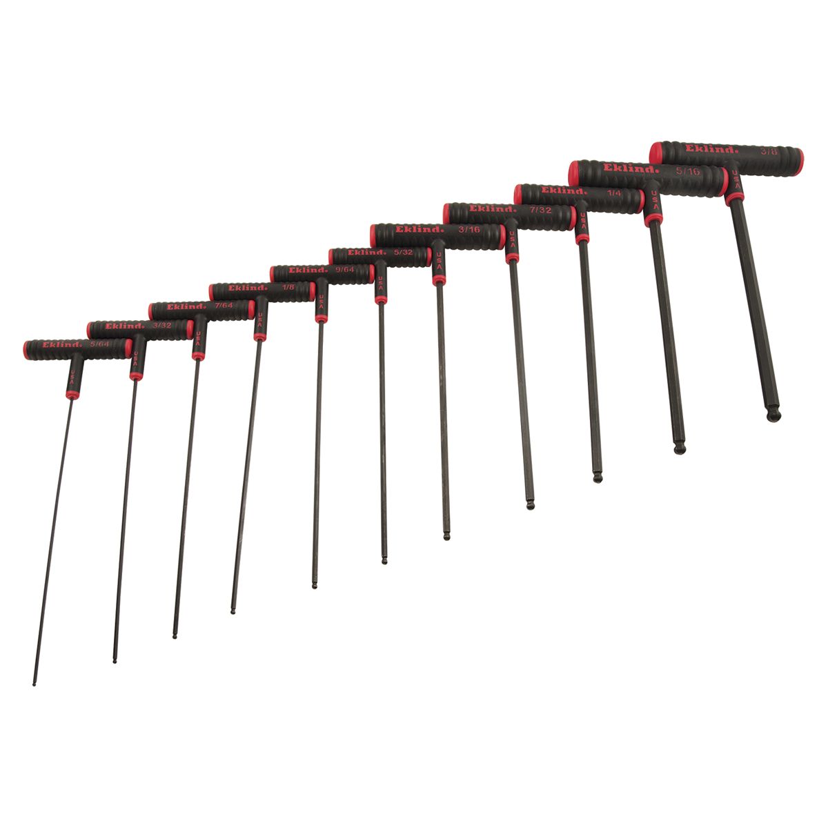 Eklind T Handle Ball Hex Key Set 11Pc Imperial EK60811