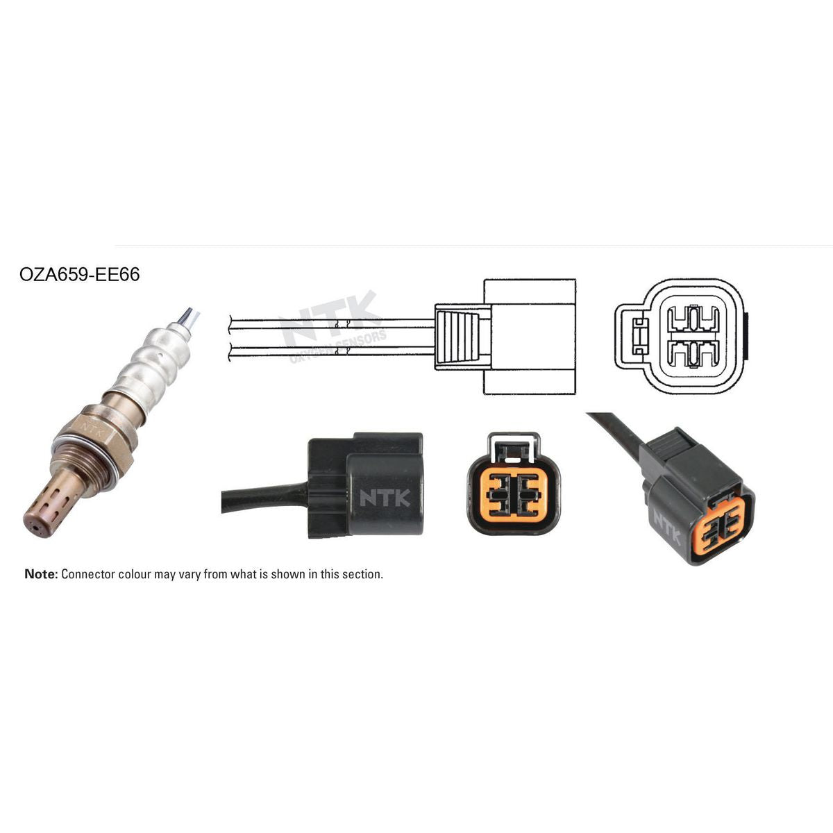 NTK Oxygen Sensor 4 Wire 390mm Cable OZA659-EE66