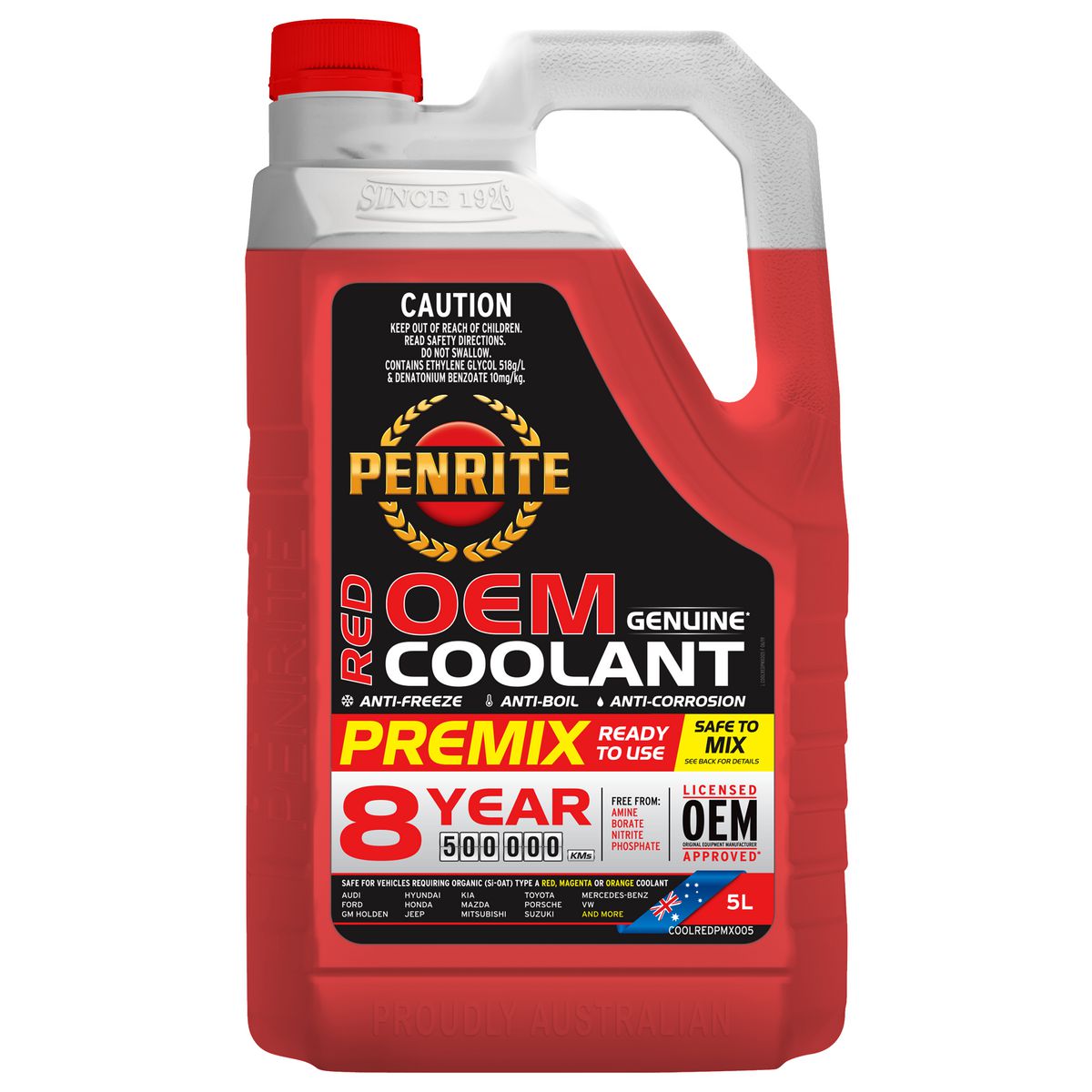 Penrite 8 Year 500,000km Red Coolant Premix 5L COOLREDPMX005