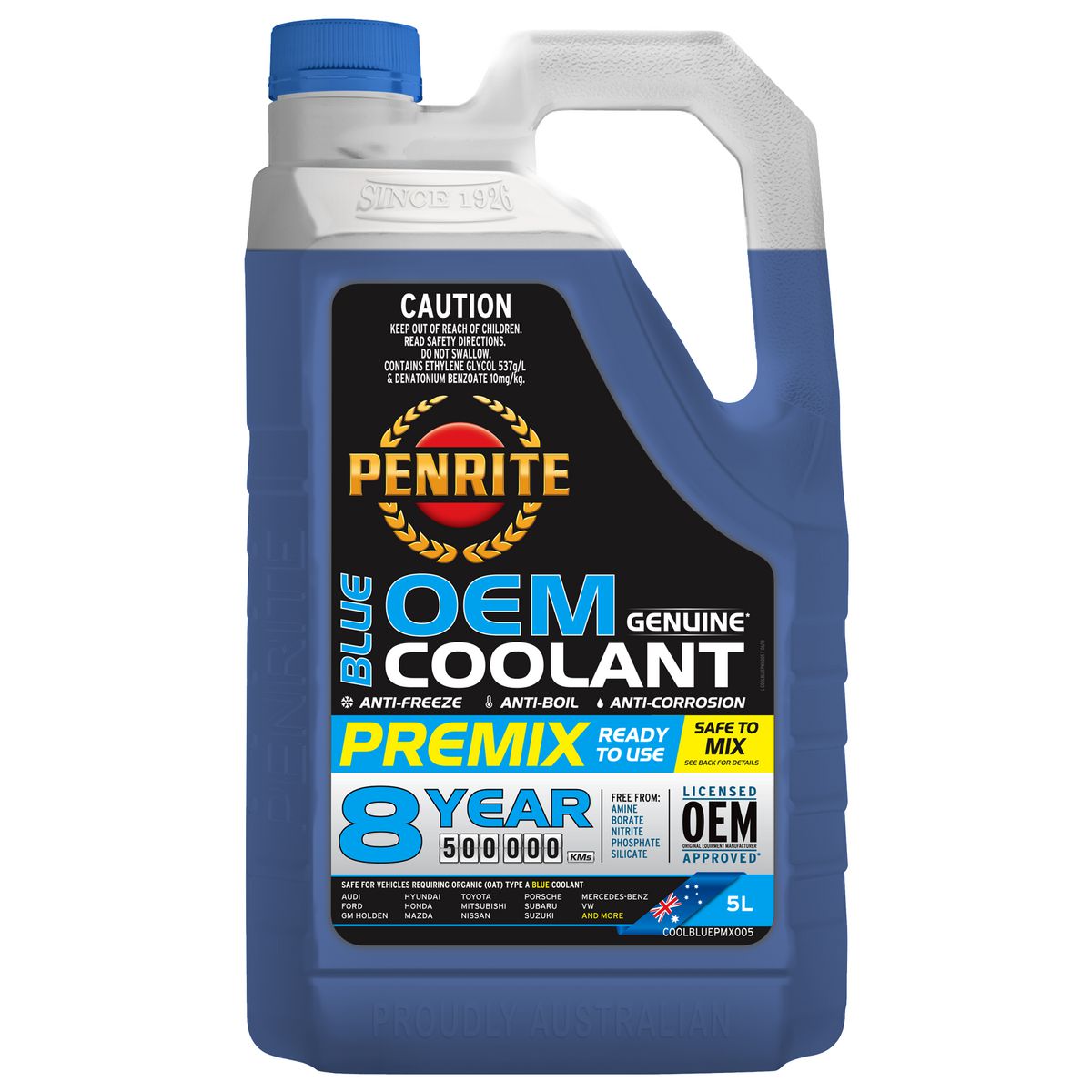 Penrite 7 Year 450,000km Blue Coolant Premix 5L COOLBLUEPMX005