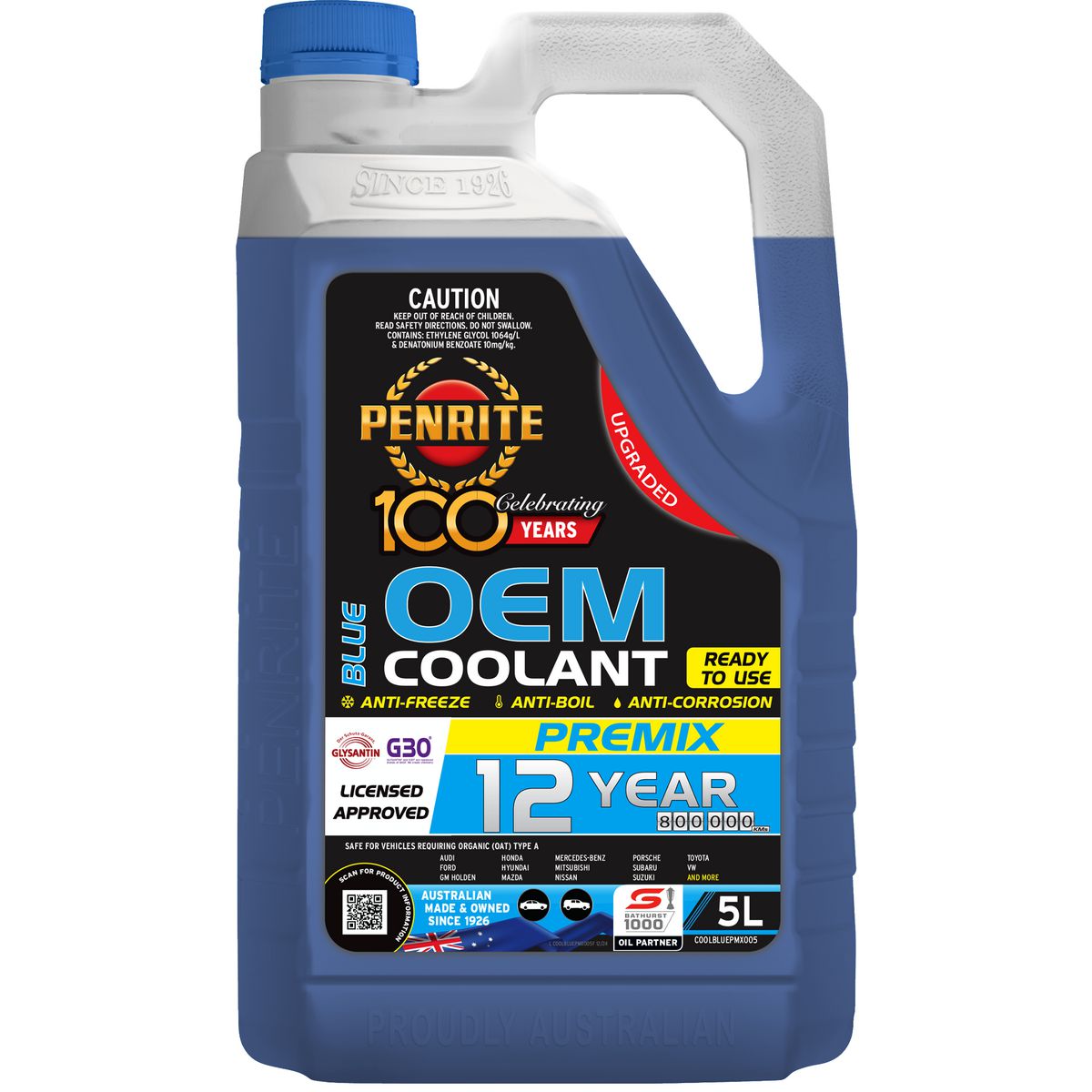 Penrite 7 Year 450,000km Blue Coolant Premix 5L COOLBLUEPMX005