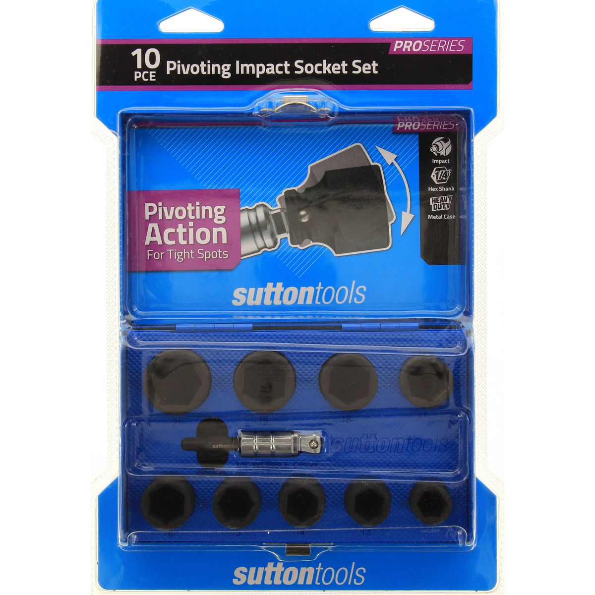 Sutton Impact Pivoting Socket 3/8in. Drive Inc Screwdriver Bit 10pc Set S1413810