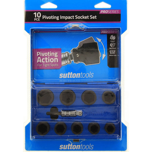 Sutton Impact Pivoting Socket 3/8in. Drive Inc Screwdriver Bit 10pc Set S1413810