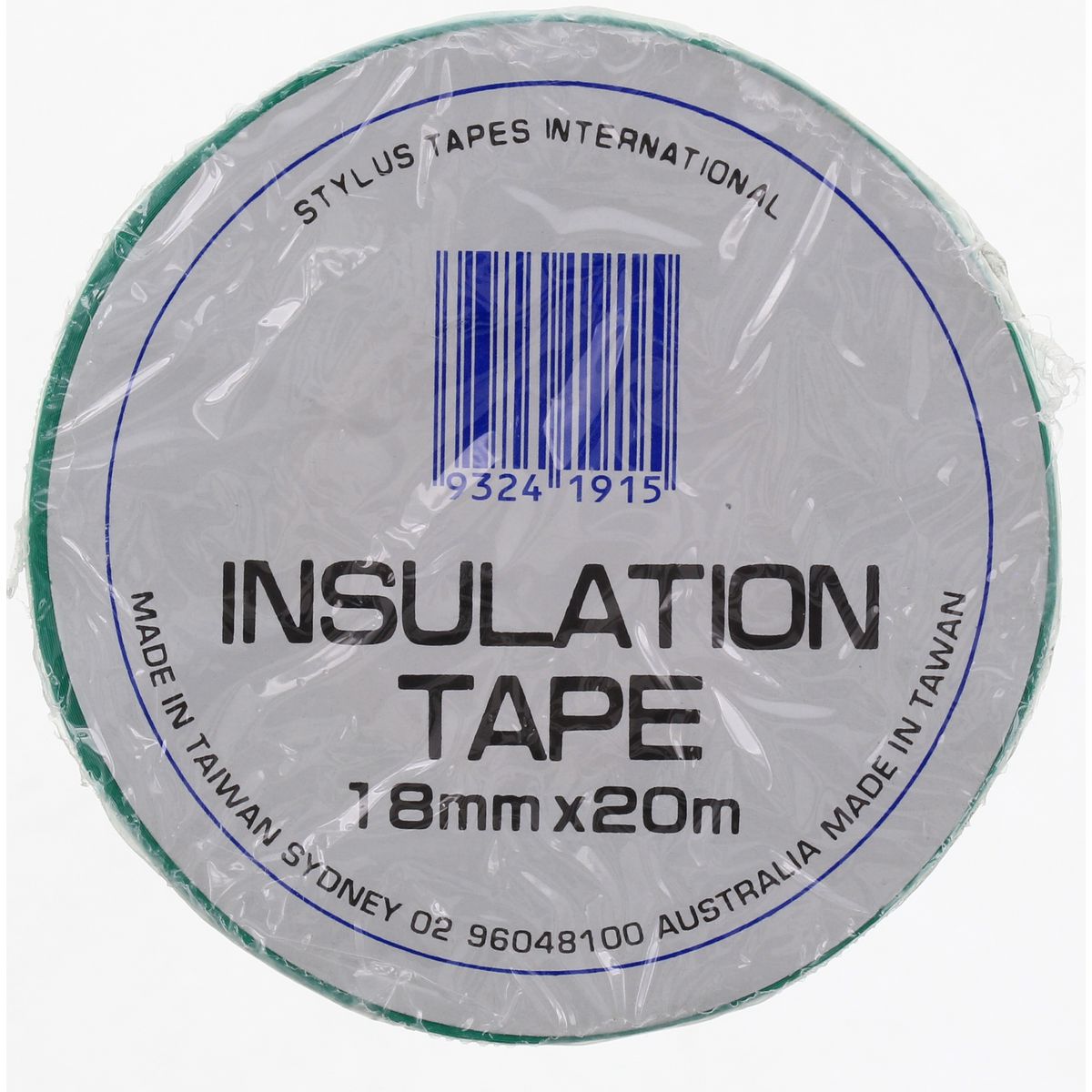 Stylus PVC Tape 18mm X 20M - Green 2130