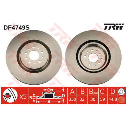 TRW Brake Rotor Front DF4749S