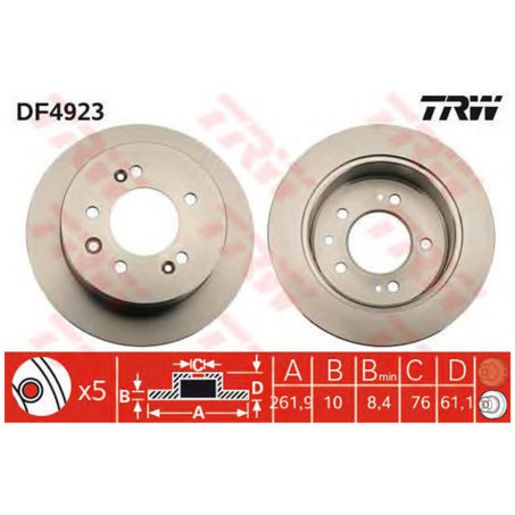 TRW Disc Brake Rotor DF4923S