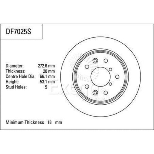 TRW Disc Brake Rotor 272mm DF7025S
