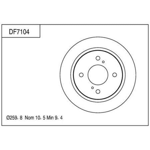 TRW Disc Brake Rotor 259mm DF7104S