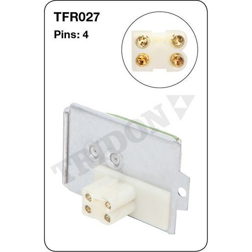 Tridon AC Blower Motor Resistor TFR027