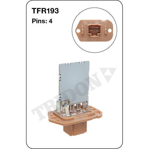 Tridon AC Blower Motor Resistor TFR193