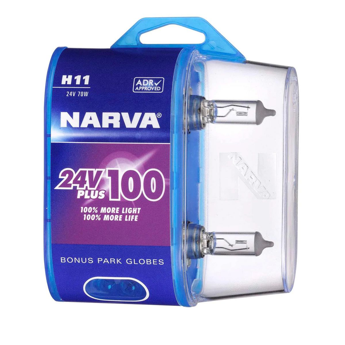 Narva H11 Plus 100 Globe 24V 70W Blister Twin Pack 48740BL2