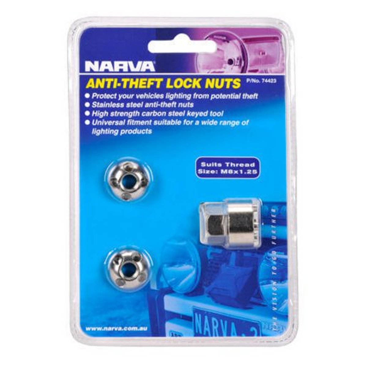 Narva Security Nuts M8 x 1.25 (2Pk) 74423