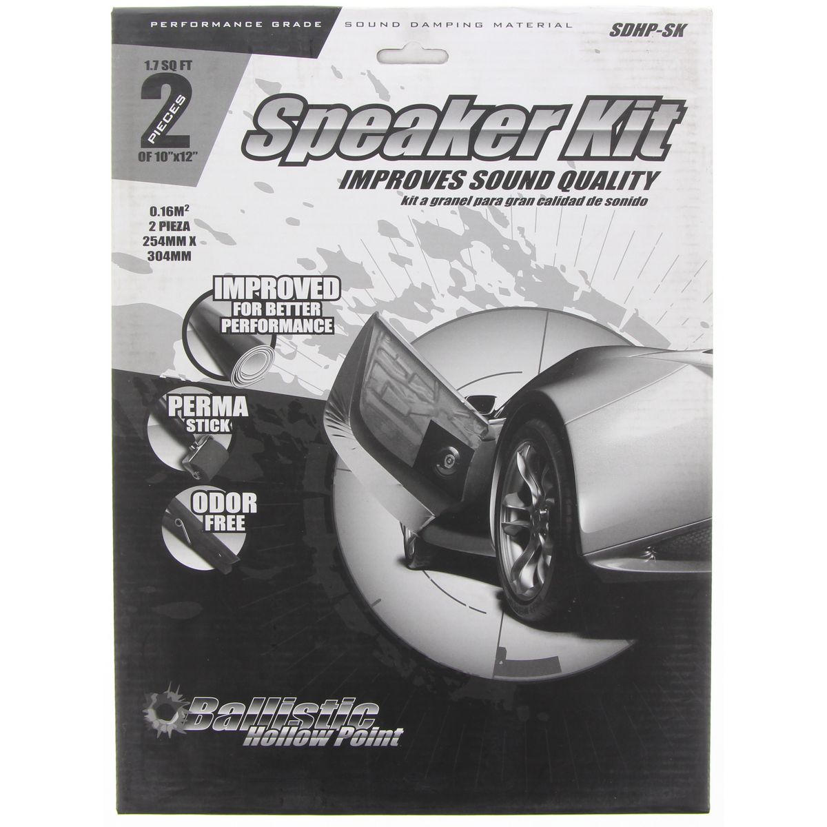Ballistic Sound Deadener Speaker Kit 2 Panels SDHPSK