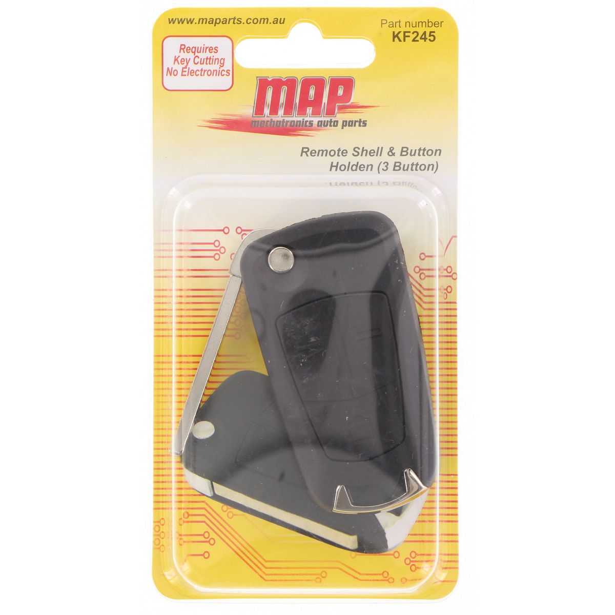 MAP Car Remote Shell & Buttons (3 Button) fits Holden Astra KF245