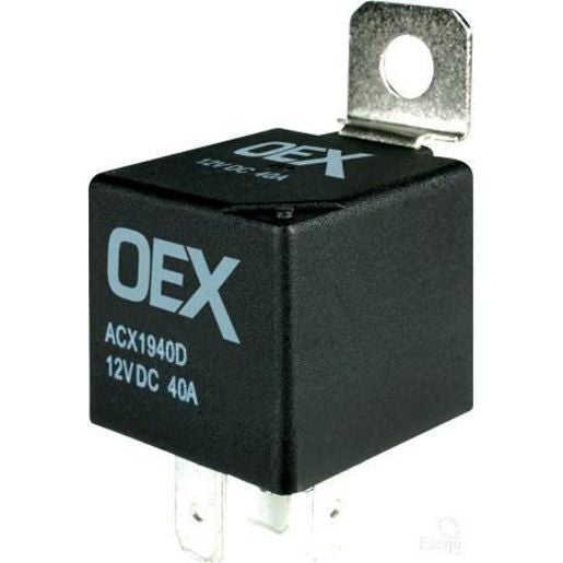 OEX Mini Relay 12V Normally Open 40A - Diode Protected, Sealed ACX1940DBL