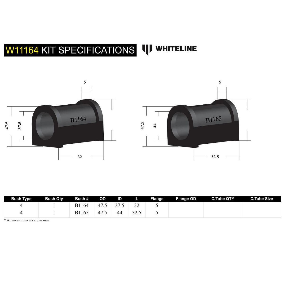 Whiteline W11164 Steering Rack And Pinion Mount Bushing