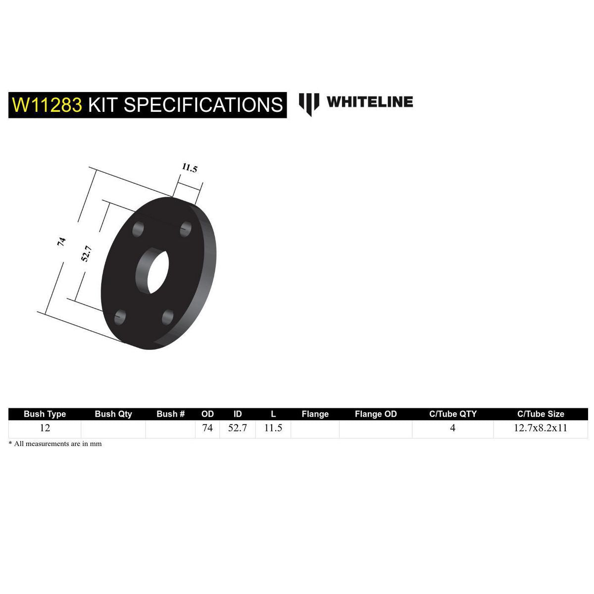 Whiteline W11283 Steering Coupling Bushing