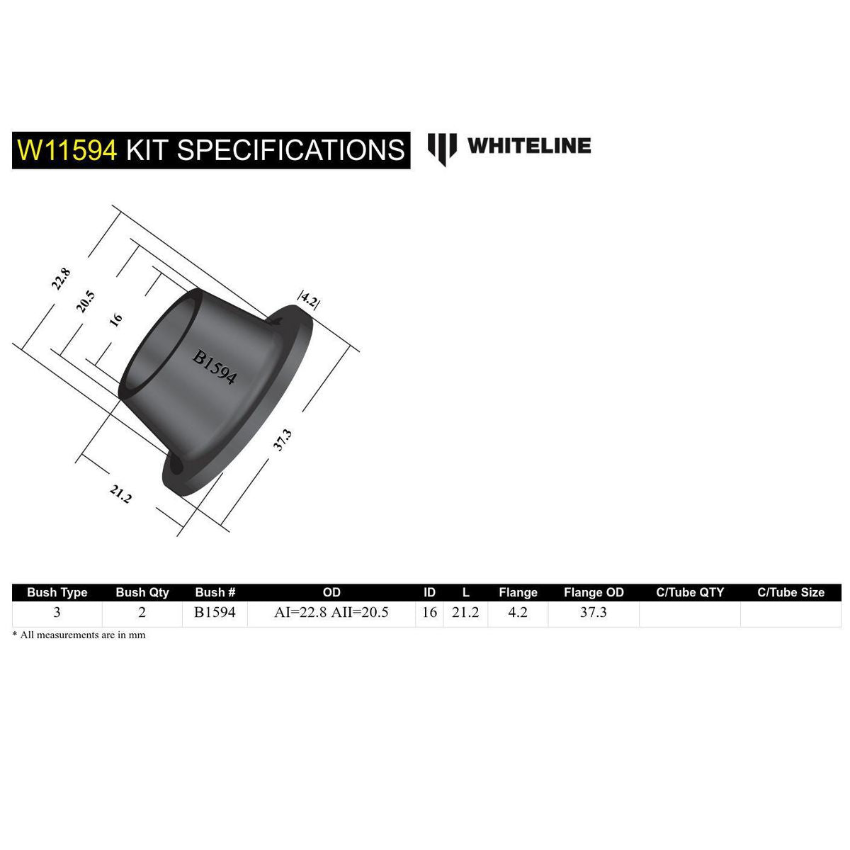 Whiteline W11594 Steering Idler Bushing