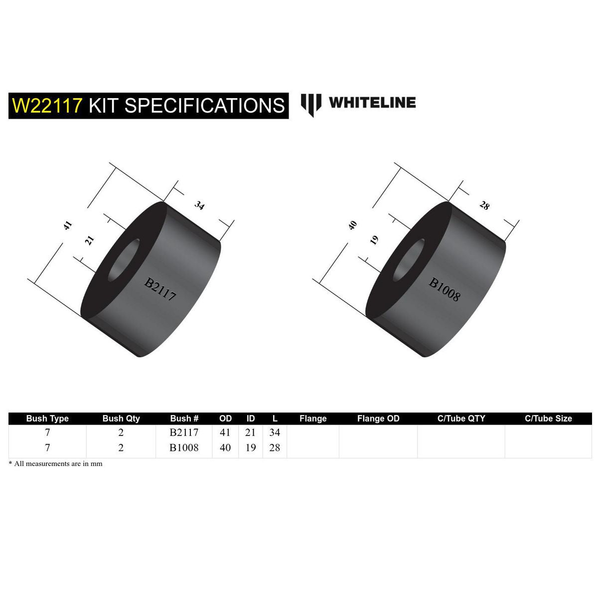 Whiteline W22117 Sway Bar To Stub Axle Bushing