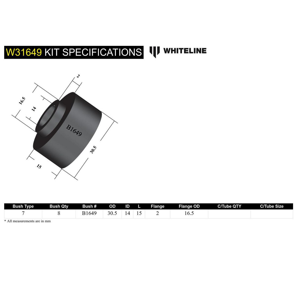 Whiteline W31649 Shock Absorber Bushing