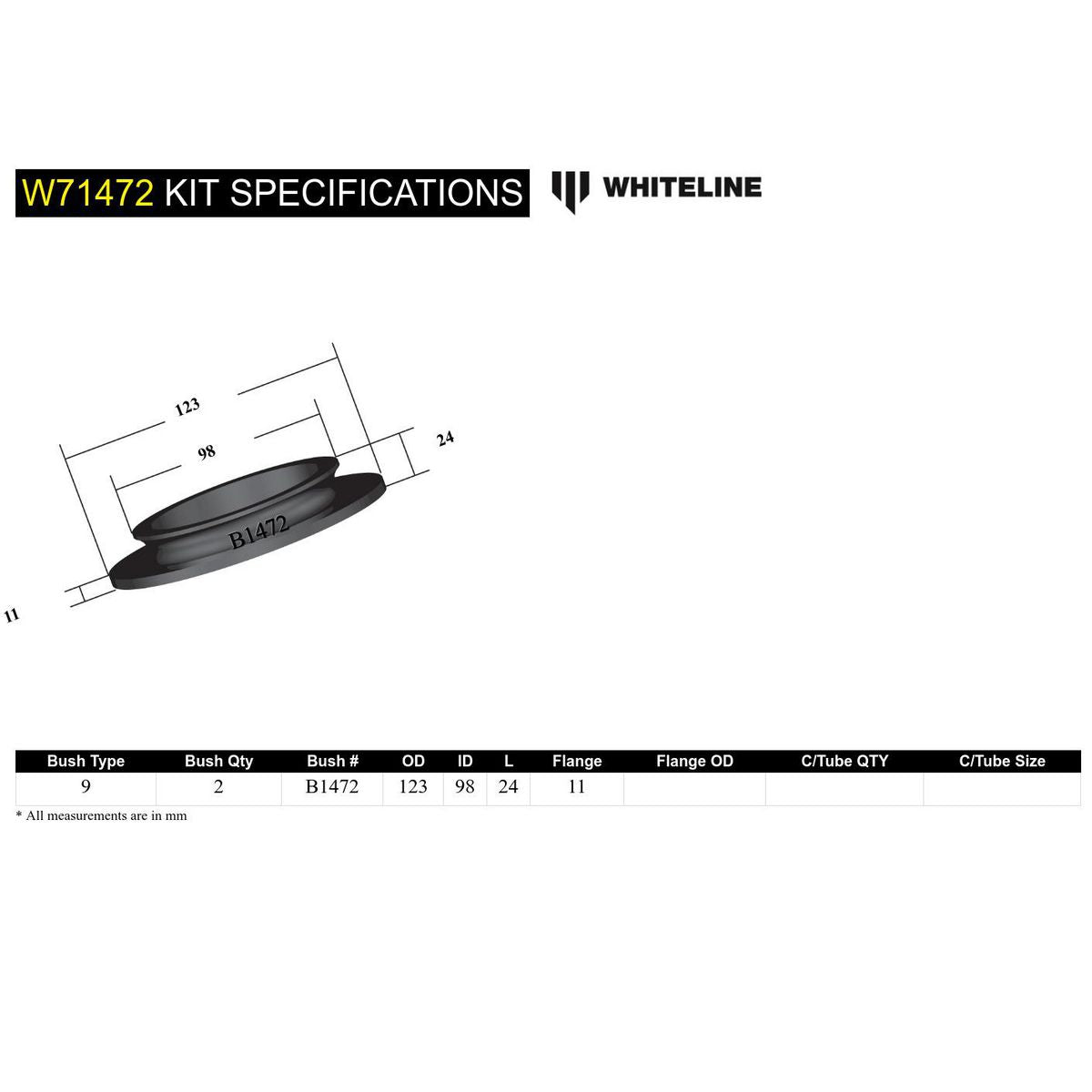 Whiteline W71472 Spring Pad Lower Bushing