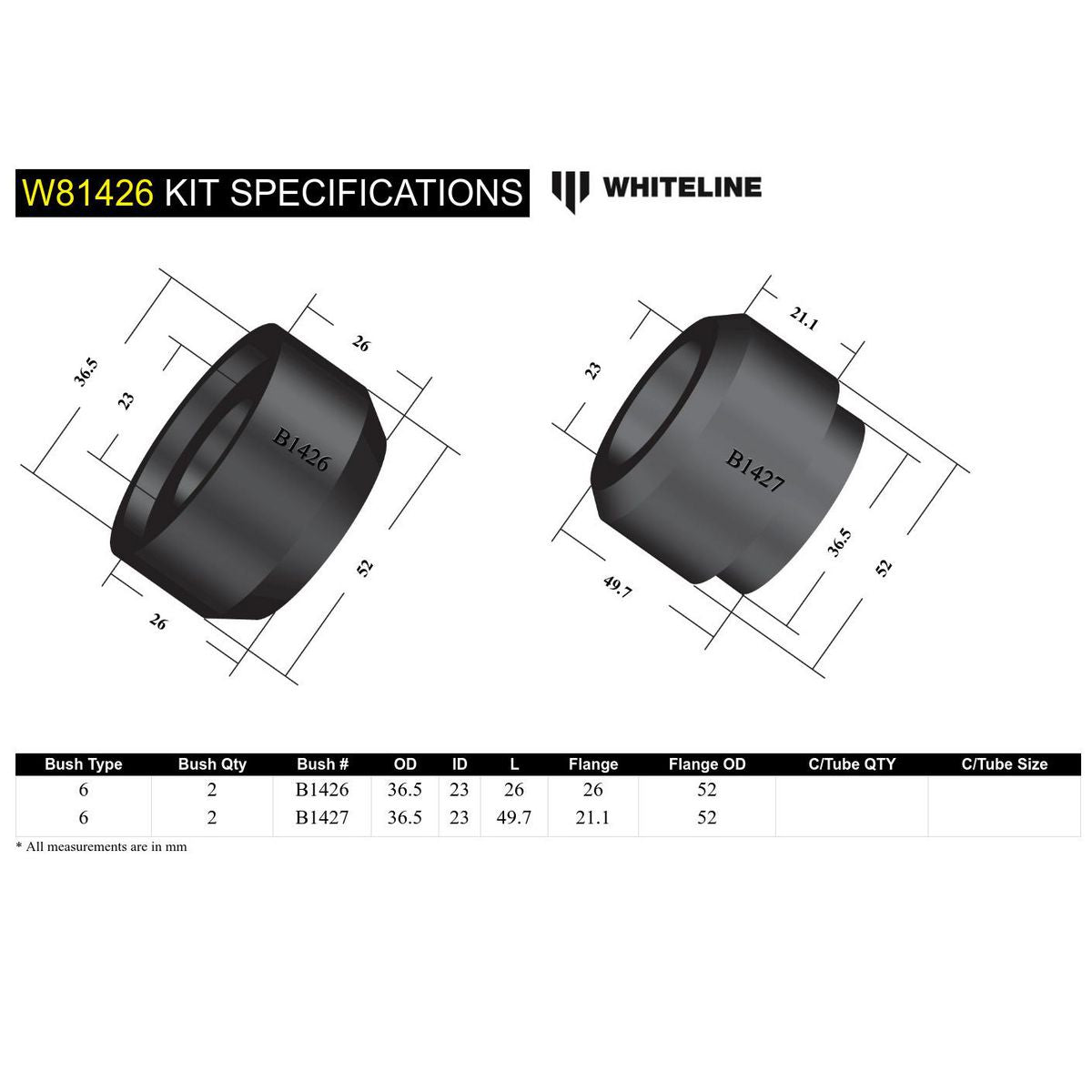 Whiteline W81426 Leading Arm To Chassis Bushing